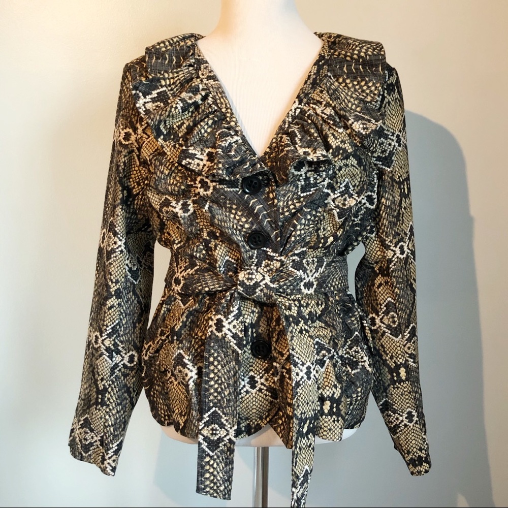 Bamboo Traders Reptile Python Snake Print Jacket, size Large